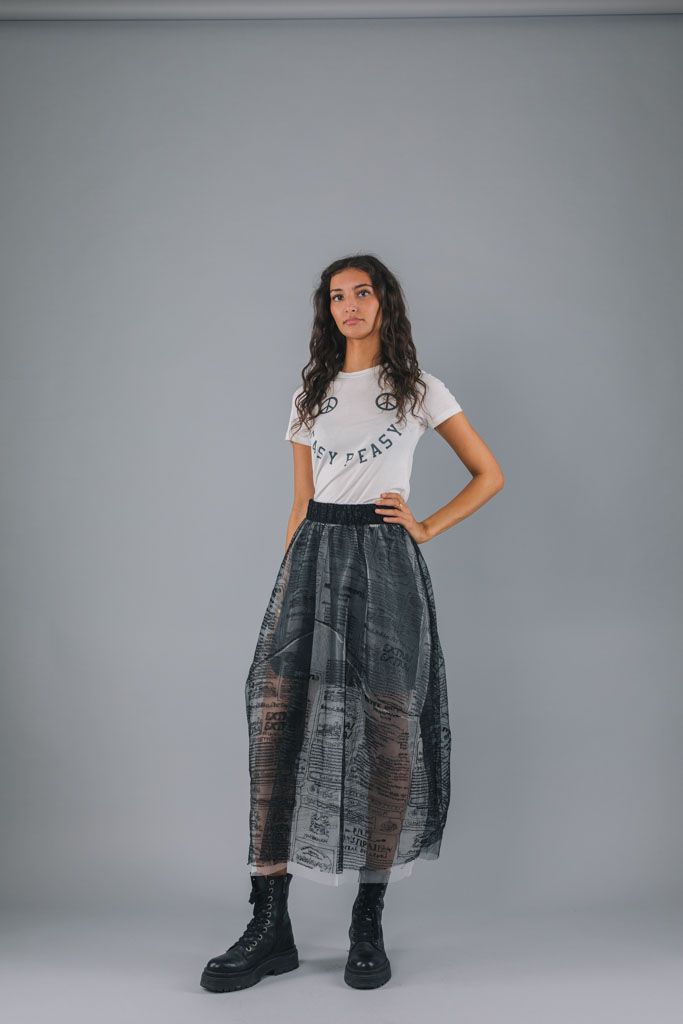 transparant kjol, tidningsmönster 