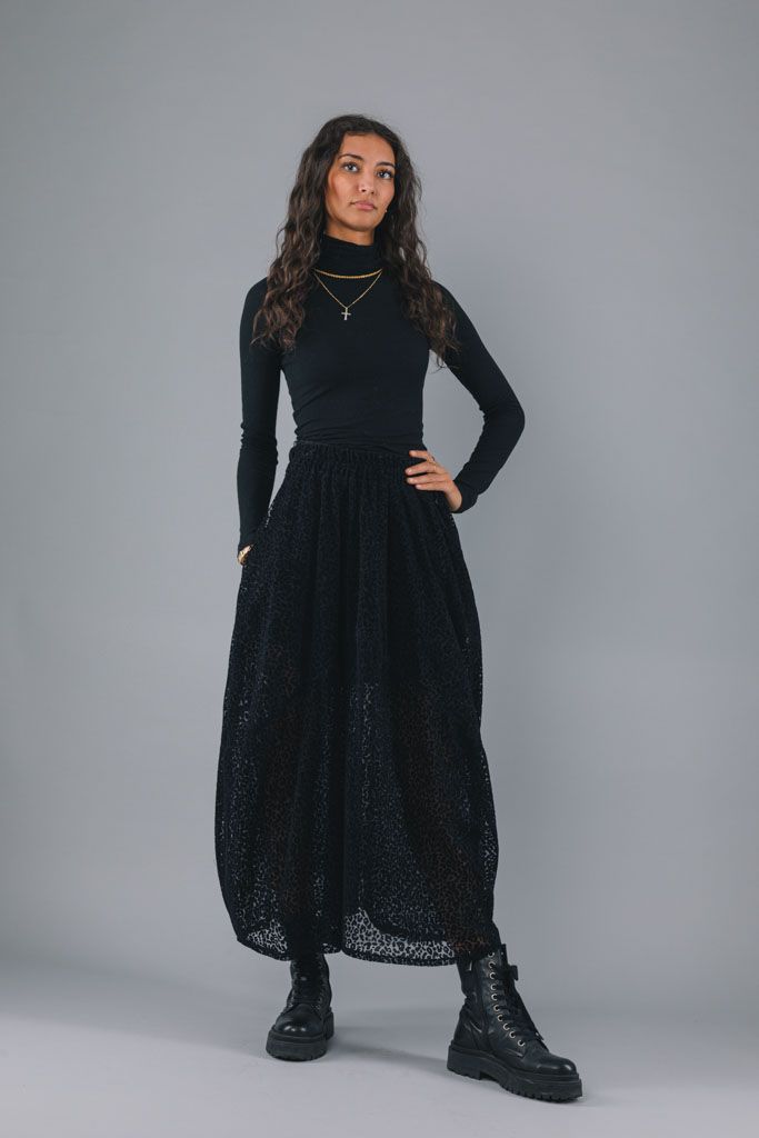 transparant kjol med leopard 